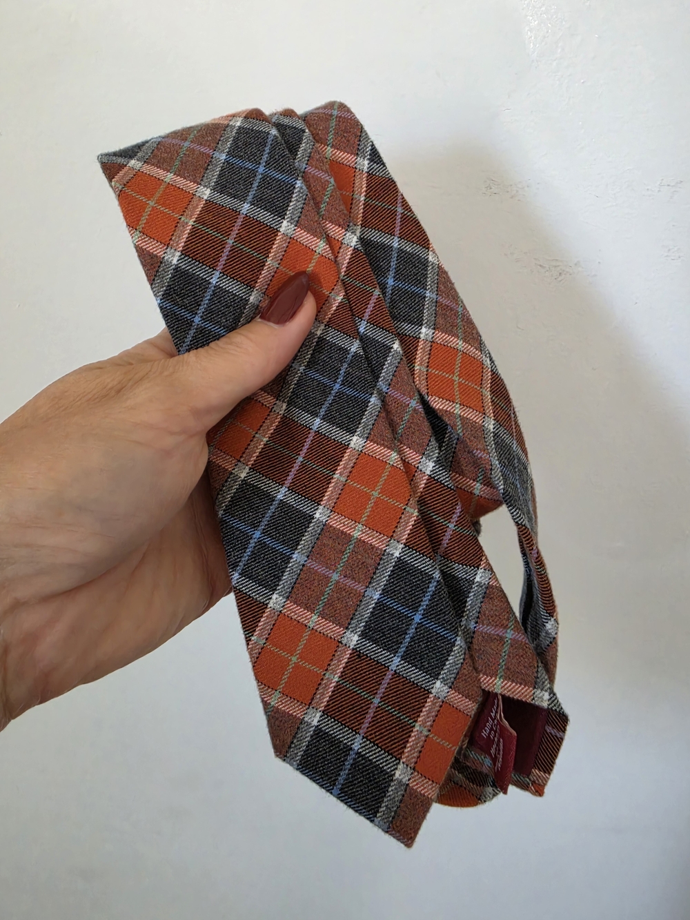 Men's Penguin Orange Plaid Neck Tie - Classic Pattern
